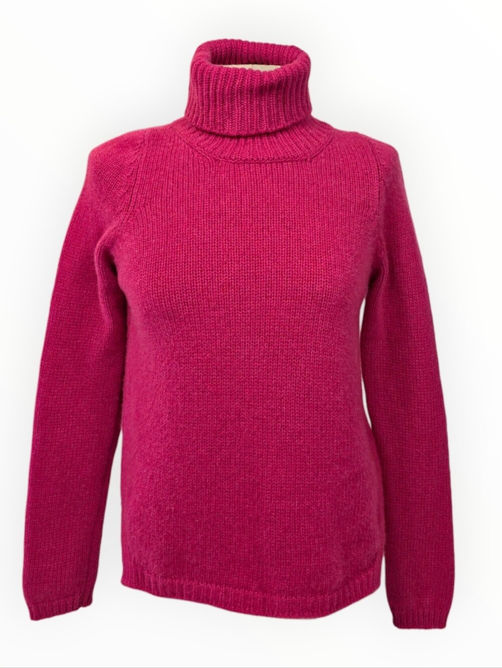 One Cashmere Pesopiuma Women's S Raspberry Red 100% Cashmere Turtleneck Italy